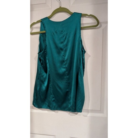 Nanette Lepore Teal V Neck Sleeveless Tank Top Made in NYC XS Silk Officewear - Picture 4 of 4